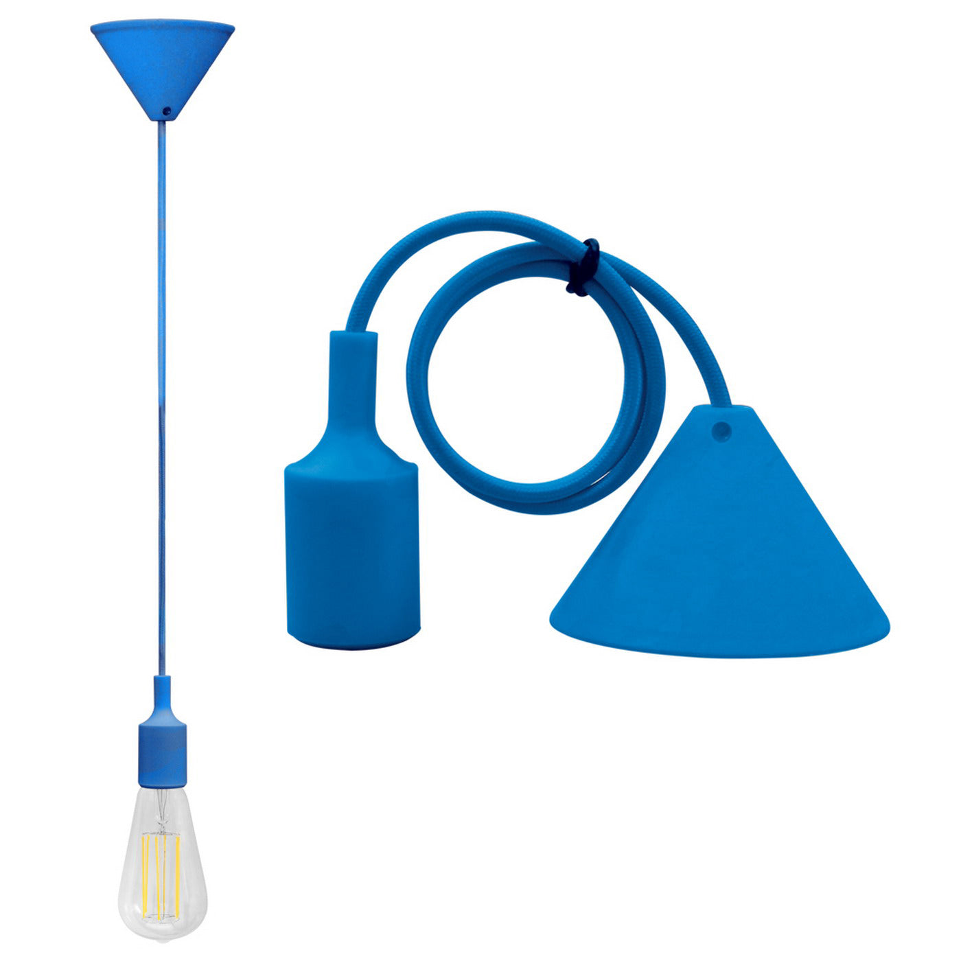 Suspension de plafond Alcapower avec câble et douille E27, lustre de différentes couleurs, 60W, 1 mètre