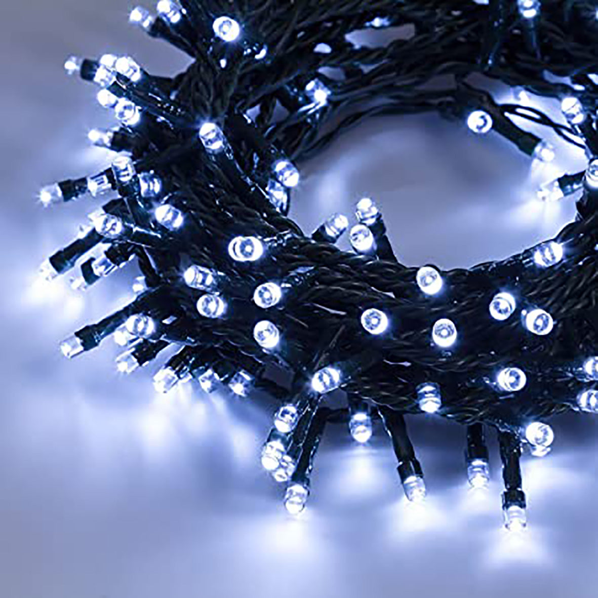 GESCO Catena luminosa interno / esterno 11m, luci led con 8 funzioni, 180 led colore bianco, luci led decorative Natale, illuminazione casa, ghirlanda luce