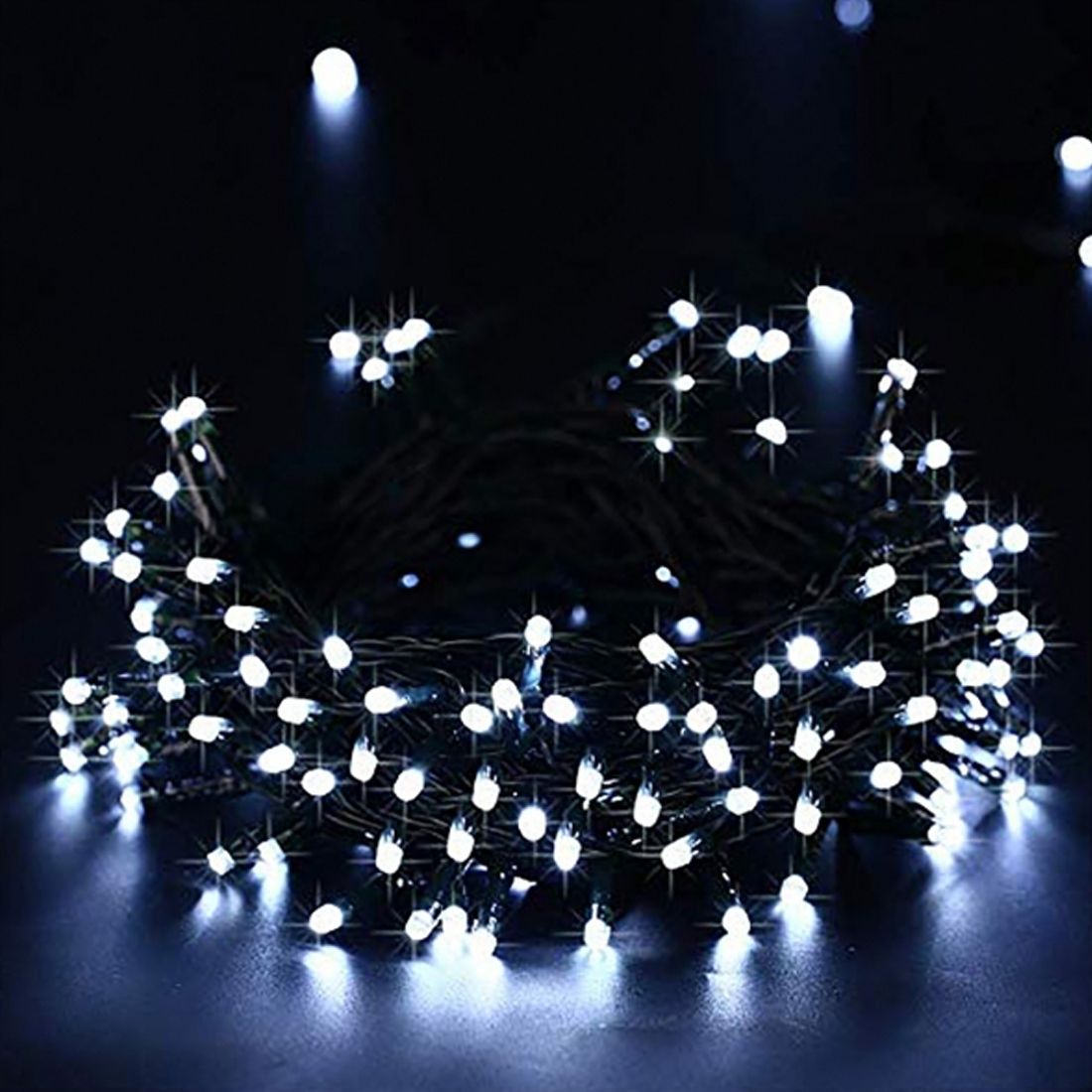 GESCO Chaîne lumineuse intérieur/extérieur 15,5 m, lumières LED avec 8 fonctions, 300 LED blanches, lumières LED décoratives de Noël, éclairage domestique, guirlande lumineuse
