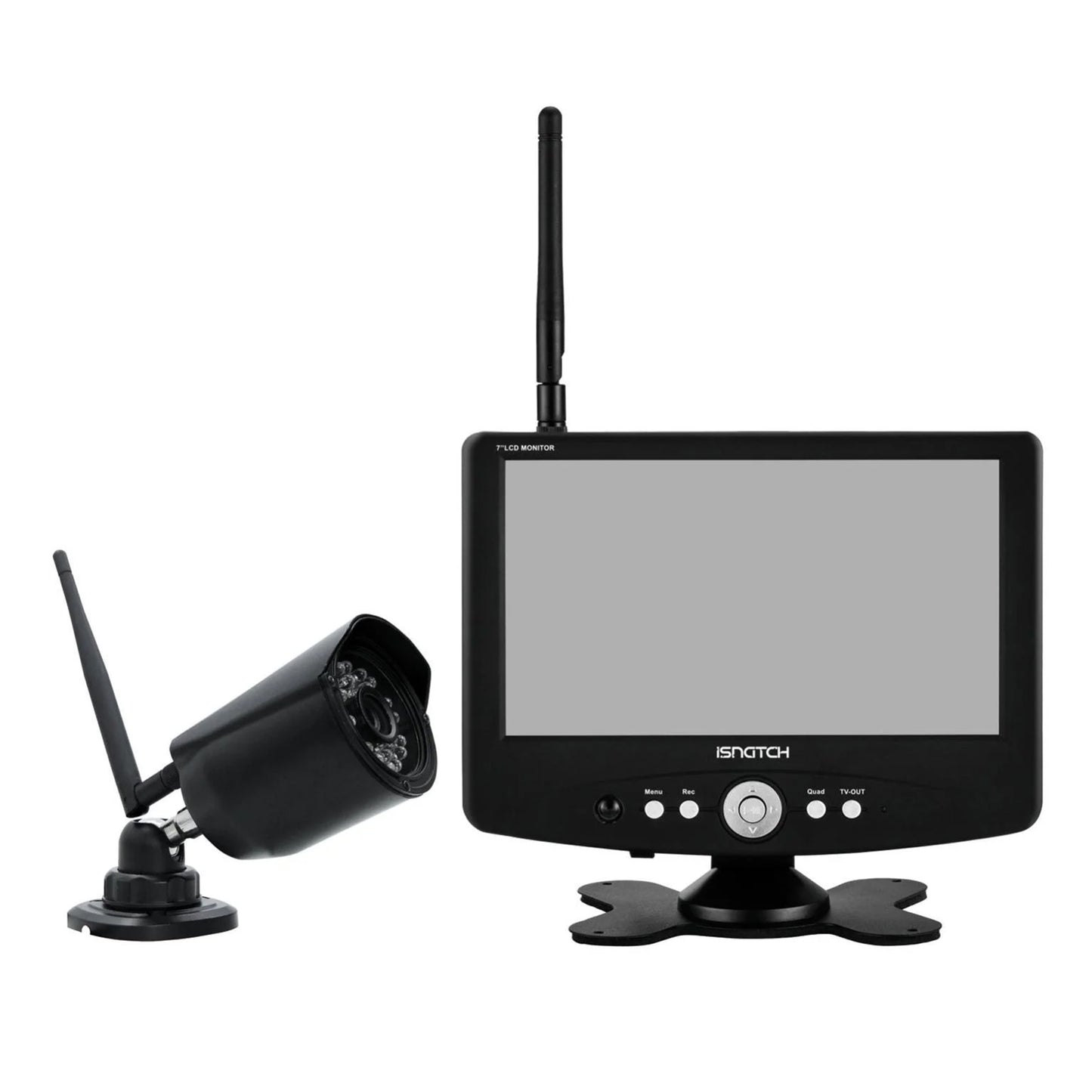 iSnatch Video surveillance kit, 7" DVR monitor and wireless camera, video surveillance camera and monitor
