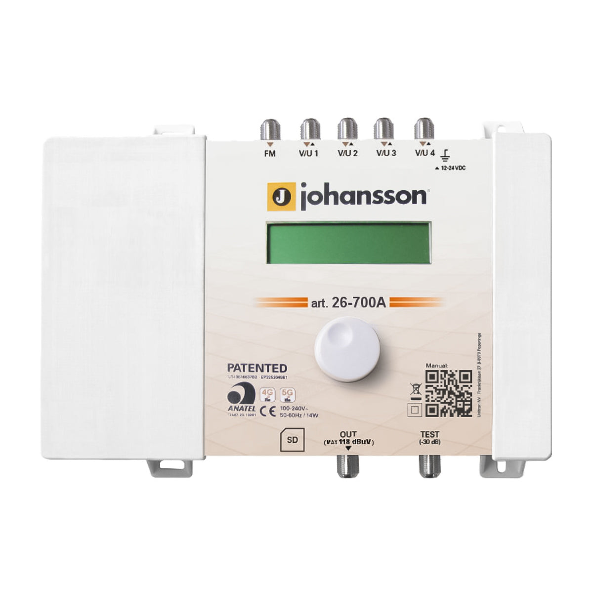 OFFEL Johansson Revolution HP, panneau de contrôle terrestre avec filtres programmables, gain >75dB, plus de 50 canaux programmables, 26-700A
