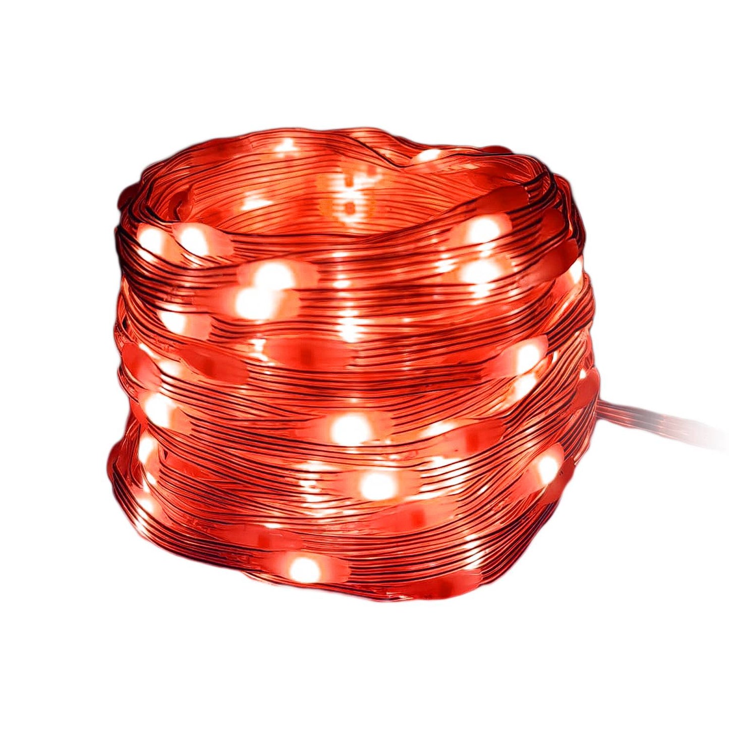 Decoled Guirlande lumineuse d'extérieur 300 LED lumière rouge, LED Nano Bean IP44, lumières de Noël modulaires, décorations lumineuses étanches, câble transparent