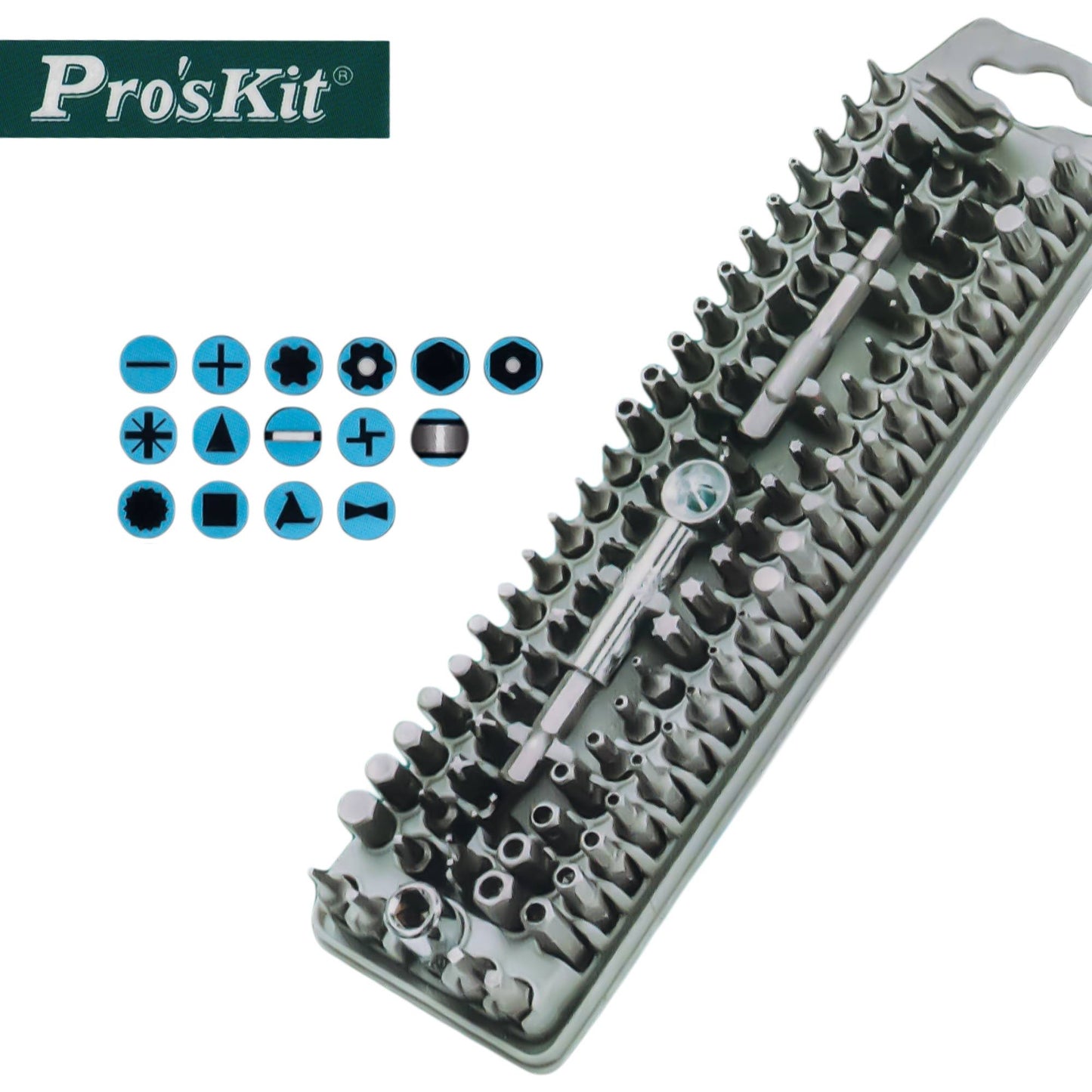 PRO'SKIT Jeu de 100 embouts de tournevis, kits adaptateurs outils, embouts de tournevis interchangeables
