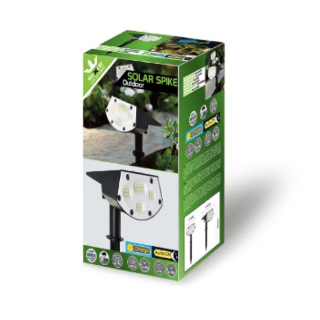 REXER Faretto con ricarica solare, faretto segna passi, faro da giardino con sensore crepuscolare, faro led luce naturale