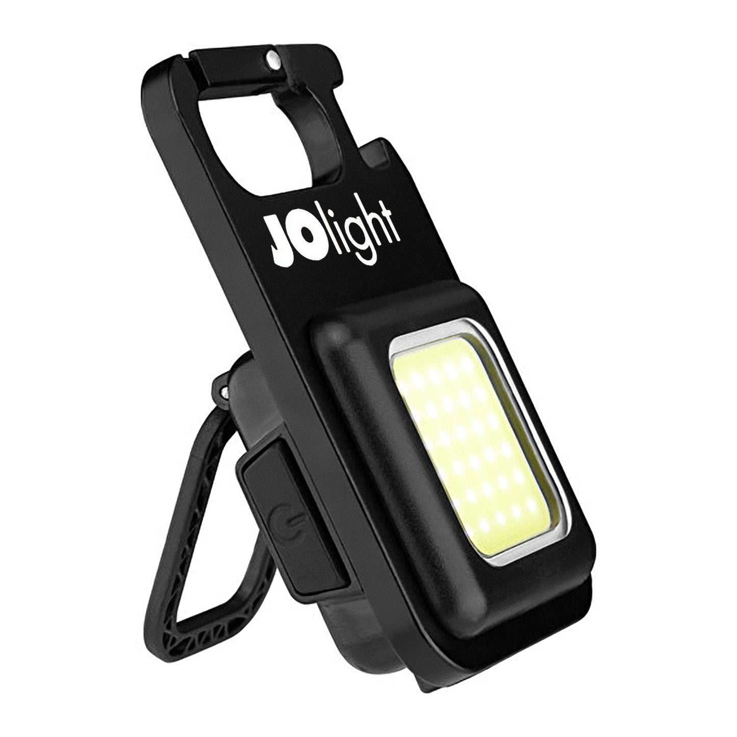 Alpha Elettronica Torcia LED ricaricabile con clip, mini COB portachiavi con magnete e gancio, moschettone e apribottiglia integrati