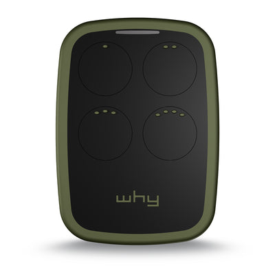 WHY EVO NOA Telecomando rolling code multifrequenza da 280 a 868 mhz, apricancello autoapprendente programmabile, radiocomando ad ampio raggio con 4 pulsanti Deep Green