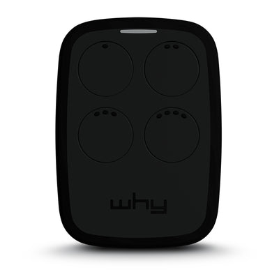 WHY EVO NOA Licorice Black Radiocomando Multifrequenza da 280 a 868 MHz Apricancello Rolling Code Codice Fisso Autoapprendente 4 in 1 Telecomando Garage Cancello Programmabile Ergonomico Lungo Raggio