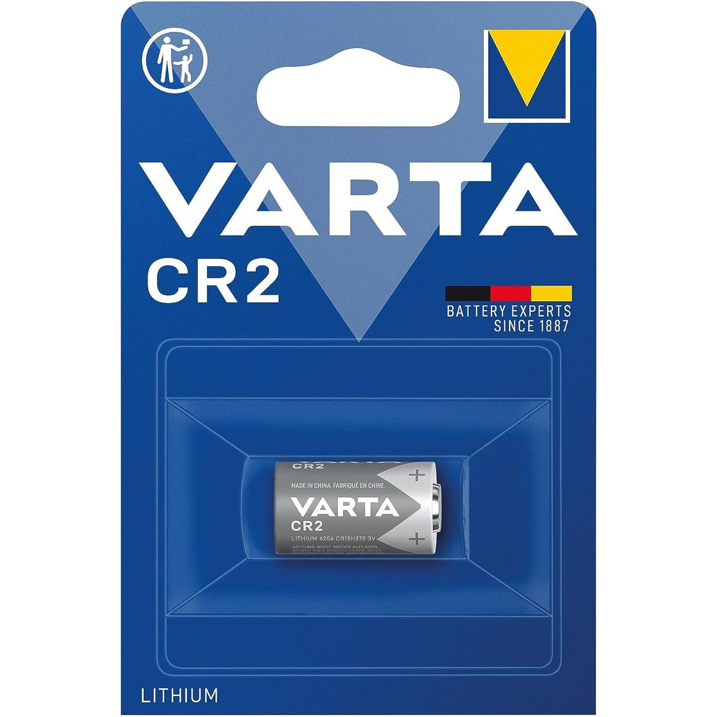 Varta CR2 Batteria al litio 3V, batteria per fotocamera e sensori 920 mAh, lunga durata