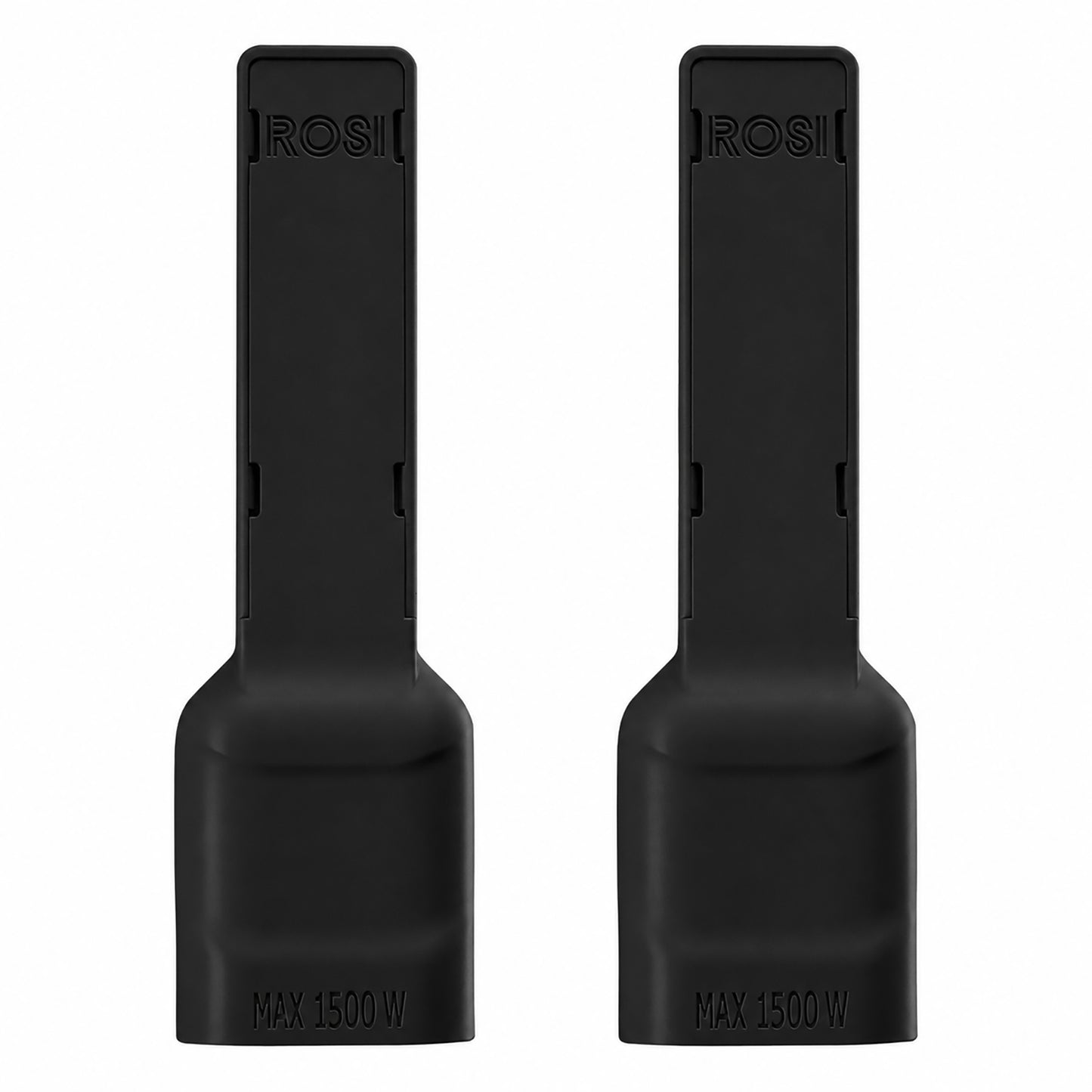 Rosi Emilia Flat Set da 2 Adattatore ultra piatto 90° salva spazio con spina piccola 10A e presa 10A 2P+T, salvaspazio, sporgenza minima, spessore ridotto, ottimizzazione spazio, 1500W max, nero