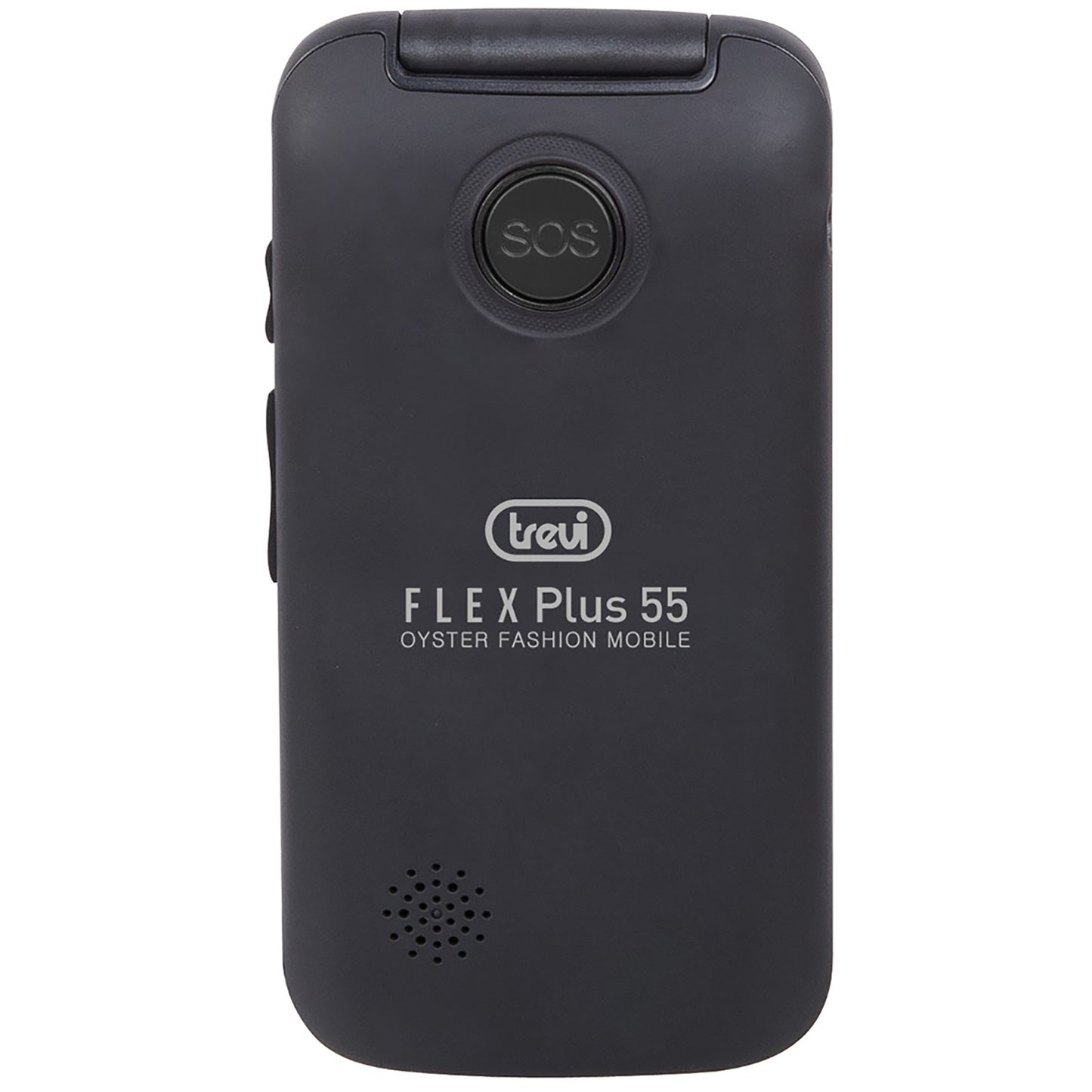 Trevi Flex Plus 55 Telefono cellulare per anziani a conchiglia 4G con doppio display e base di ricarica, tasti grandi e funzione SOS, batteria lunga durata, nero