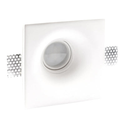 Inspire Mondello Portafaretto da incasso in gesso quadrato per lampade G10, forma conica, bianco, verniciabile, foro incasso 13.5cm