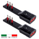 Rosi Emilia Flat Set da 2 Adattatore ultra piatto 90° salva spazio con spina grande 16A e presa 10/16A 2P+T, salvaspazio, sporgenza minima, spessore ridotto, ottimizzazione spazio, 1500W max, nero