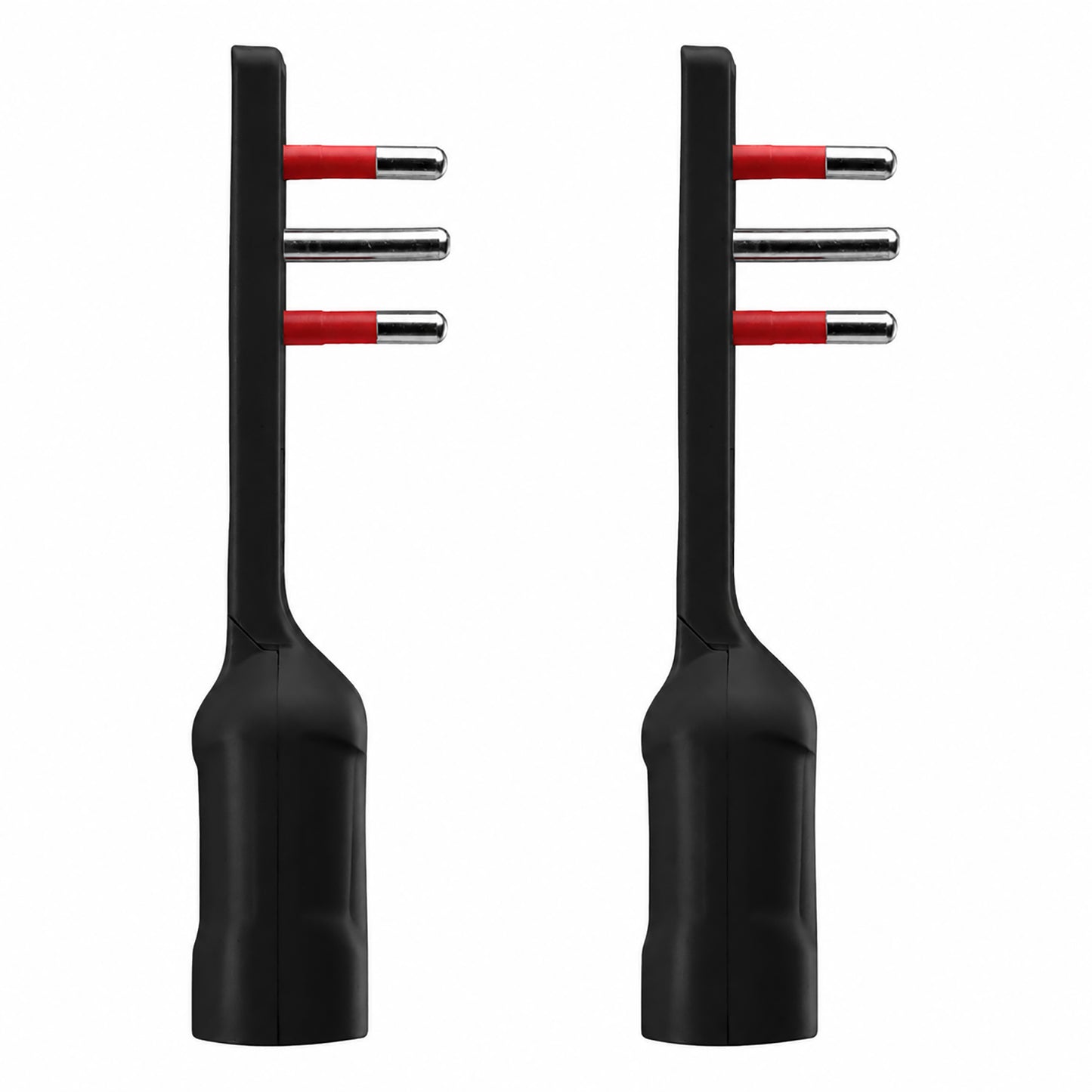 Rosi Emilia Flat Set da 2 Adattatore ultra piatto 90° salva spazio con spina piccola 10A e presa 10A 2P+T, salvaspazio, sporgenza minima, spessore ridotto, ottimizzazione spazio, 1500W max, nero