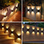 Rexer Camy Set da 2 Applique LED da parete a energia solare con sensore crepuscolare, lampada da esterno resistente alle intemperie, impermeabile IP44, nero, luce bianco caldo 300K, LED sopra e sotto