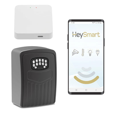 iSnatch Hey Box Cassetta di sicurezza Smart Wi-Fi a batterie, portaoggetti antivandalo con password, mini cassaforte per chiavi in metallo
