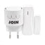 Alpha Elettronica DB100-05W Kit sensore porta e finestra wireless con campanello dotato di indicatore LED, formato ricevitore con spina + trasmettitore a batteria, resistente all'acqua IP44, bianco