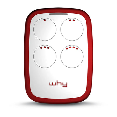 WHY EVO NOA Granade Red Radiocomando Multifrequenza da 280 a 868 MHz Apricancello Rolling Code Codice Fisso Autoapprendente 4 in 1 Telecomando Garage Cancello Programmabile Ergonomico a Lungo Raggio