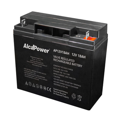Alcapower 18Ah battery, 12V hermetic rechargeable battery, 180x75xH167 mm 204042