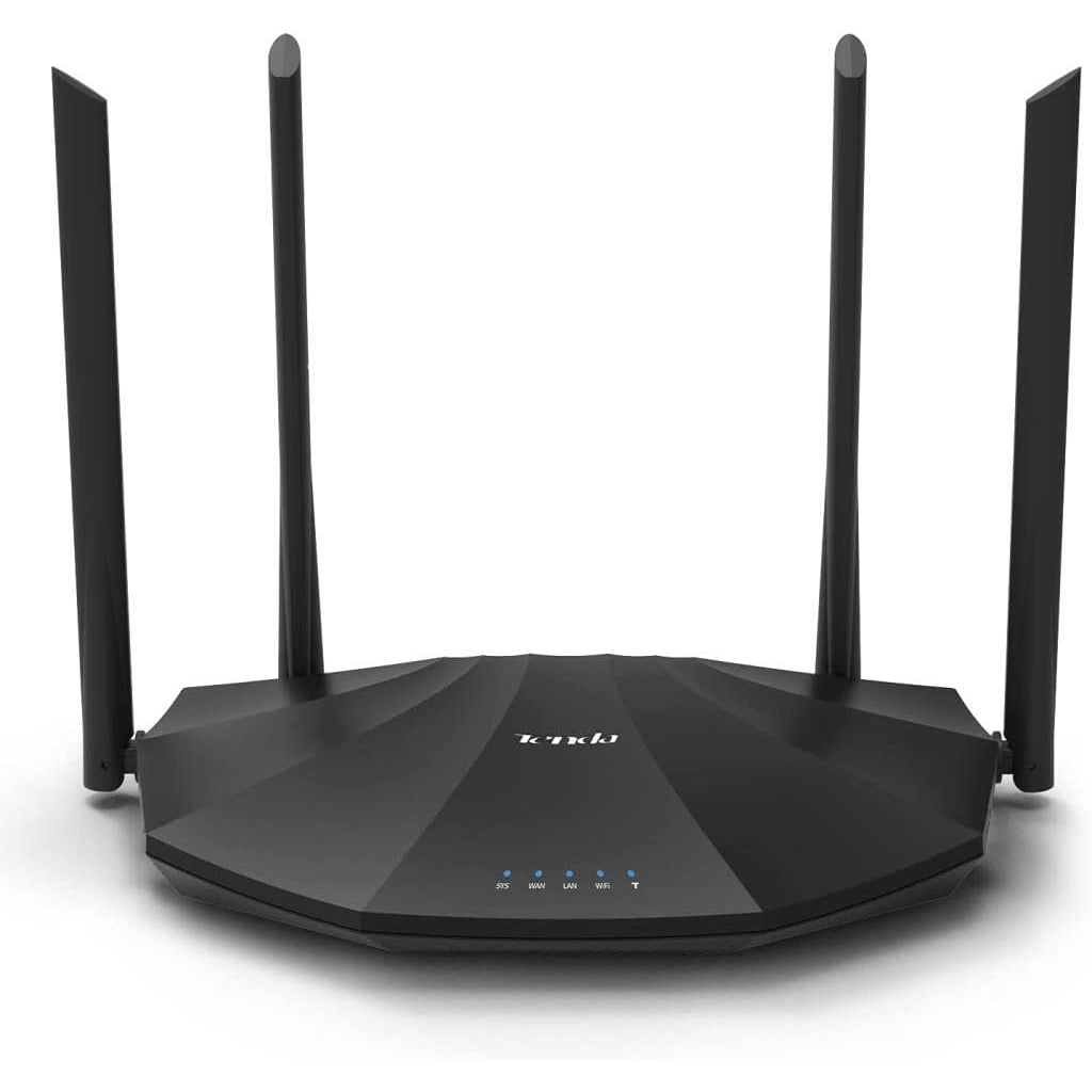 Tenda AC19 - AC2100 Router Gigabit Wi-Fi Dual Band, Configurazione Semplice, 2.4 GHz e 5 GHz, 4 Porte Gigabit, USB 2.0, MU-MIMO, per Fibra Ottica, Rete Ospite, IPV6