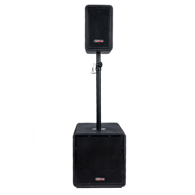AudioDesign Pro Combo 1265 Sistema Attivo Subwoofer e cassa altoparlante satellite amplificata professionale con Bluetooth e Lettore USB, 2 ingressi Mic / Line, presa AUX, RCA, Link Out, TWS, nero