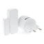 Alpha Elettronica DB100-05W Kit sensore porta e finestra wireless con campanello dotato di indicatore LED, formato ricevitore con spina + trasmettitore a batteria, resistente all'acqua IP44, bianco