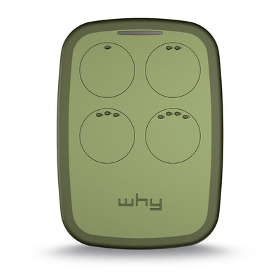 WHY EVO NOA Olive Green Radiocomando Multifrequenza da 280 a 868 MHz Apricancello Rolling Code Codice Fisso Autoapprendente 4 in 1 Telecomando Garage Cancello Programmabile Ergonomico Lungo Raggio