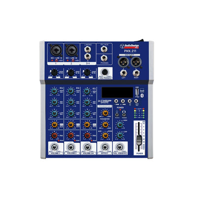 Audiodesign Pro Mixer audio professionale, console con 4 canali, bluetooth, 24 effetti DSP