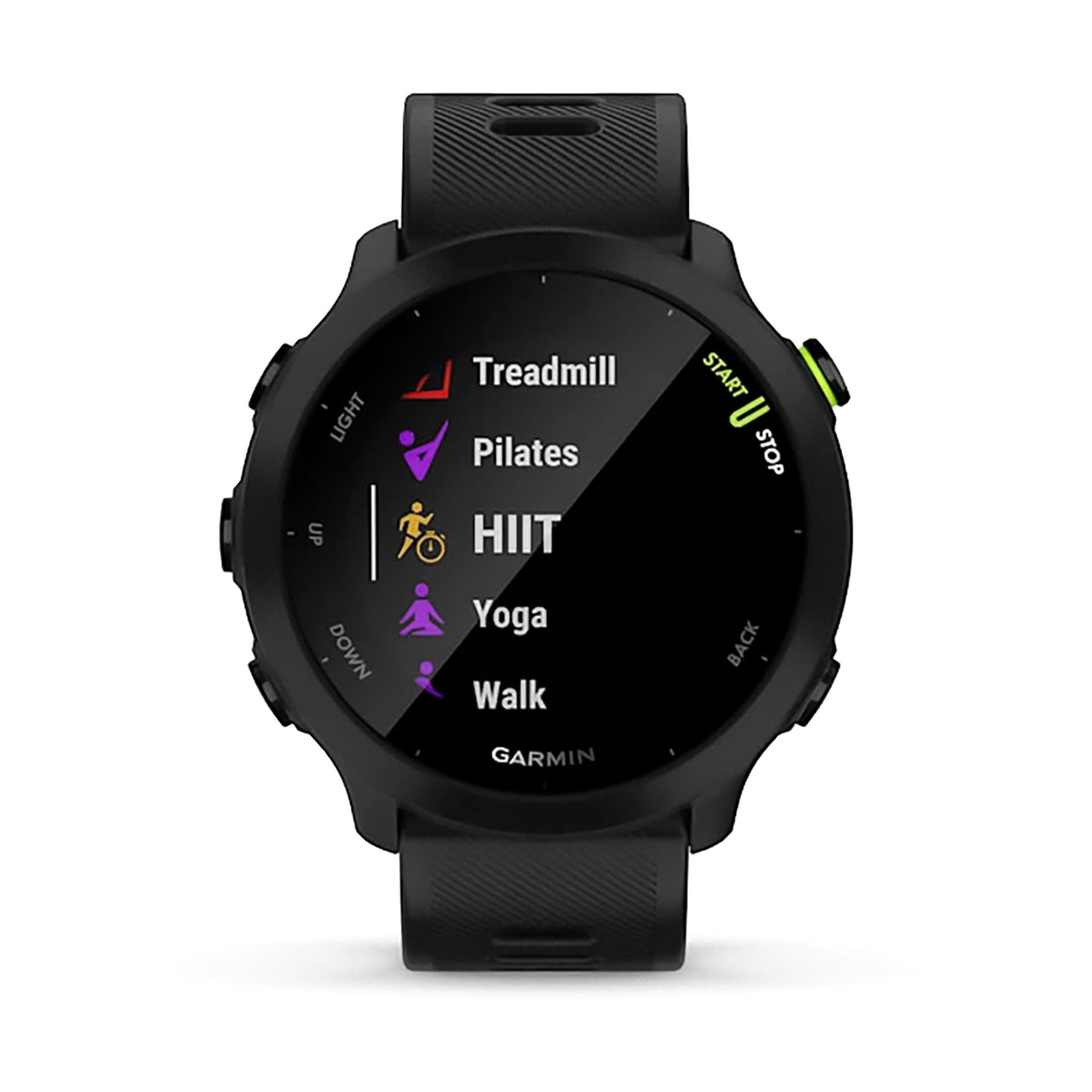 Garmin Forerunner 55 smartwatch running con GPS, Cardio, Piani di allenamento, Activity tracker, frequenza cardiaca, rilevamento stress, monitoraggio ciclo mestruale, batteria a lunga durata, nero