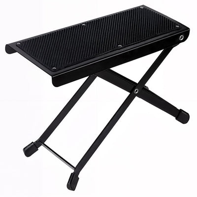 ZZIPP Poggiapiedi per chitarrista pieghevole antiscivolo portatile, pad in gomma struttura in acciaio pieghevole e regolabile su 4 livelli di altezza da 12 a 25 cm, basso chitarra acustica elettrica banjo