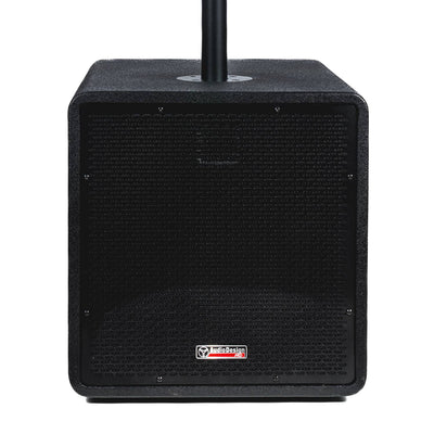 AudioDesign Pro Combo 1265 Sistema Attivo Subwoofer e cassa altoparlante satellite amplificata professionale con Bluetooth e Lettore USB, 2 ingressi Mic / Line, presa AUX, RCA, Link Out, TWS, nero