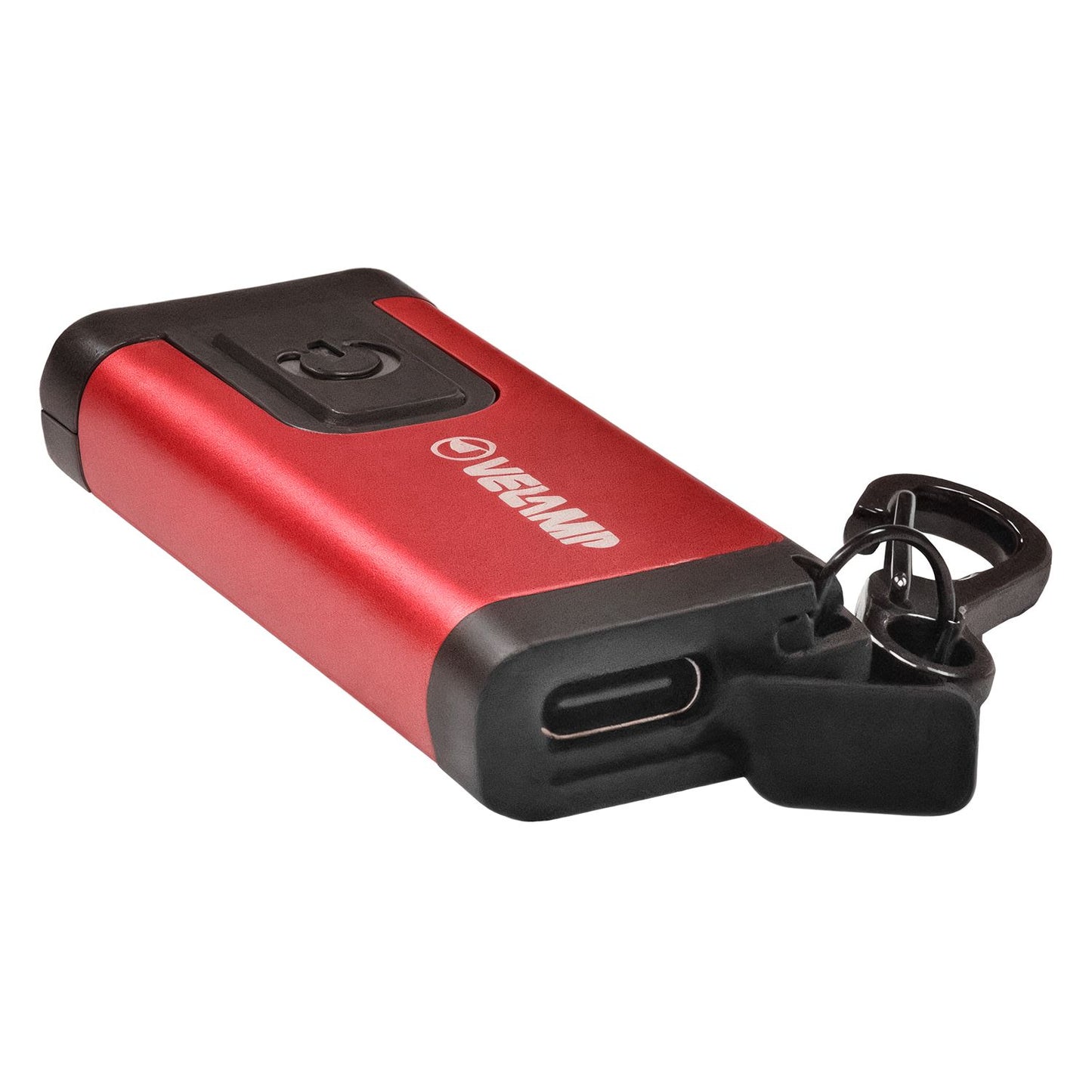 Velamp Wilson Torcia COB 300 lumen in alluminio resistente con batteria da 1200mAh ricaricabile tramite USB-C, moschettone portachiavi incluso