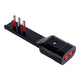 Rosi Emilia Flat Adattatore ultra piatto 90° salva spazio con spina piccola 10A e presa 10A 2P+T, salvaspazio, sporgenza minima, spessore ridotto, ottimizzazione spazio, 1500W max, nero