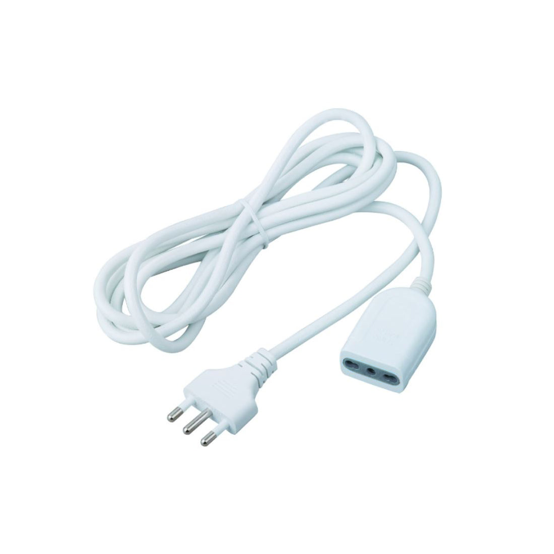 GBC Prolunga elettrica da 3 metri, cavo elettrico bianco 10A/16A, cavo di alimentazione H05VV-F