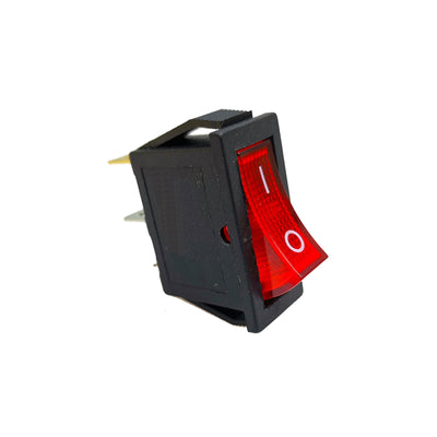 GBC Interruttore a bascuola unipolare luminoso rosso, interruttore on-off, 230V, tasto luminoso rosso, terminali