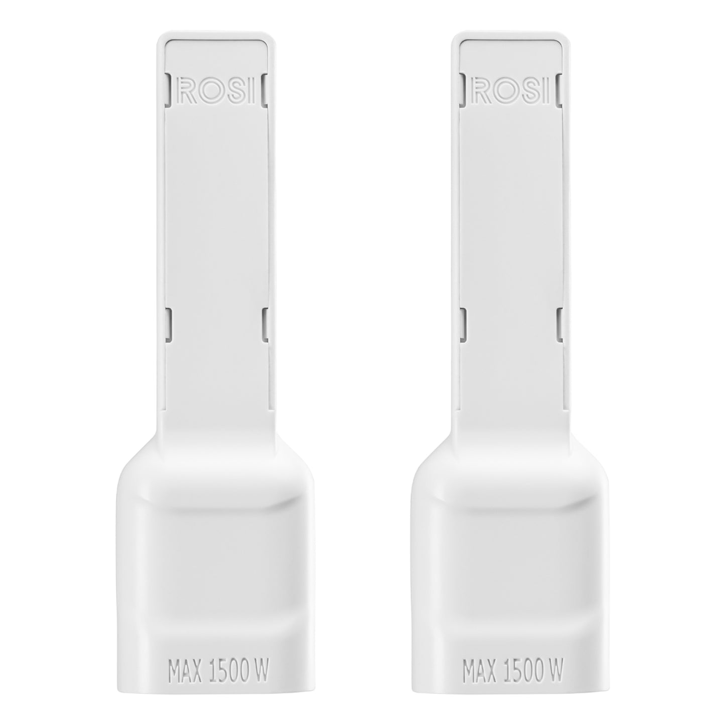 Rosi Emilia Flat Set da 2 Adattatore ultra piatto 90° salva spazio con spina grande 16A e presa 10/16A 2P+T, salvaspazio, sporgenza minima, spessore ridotto, ottimizzazione spazio, 1500W max, bianco