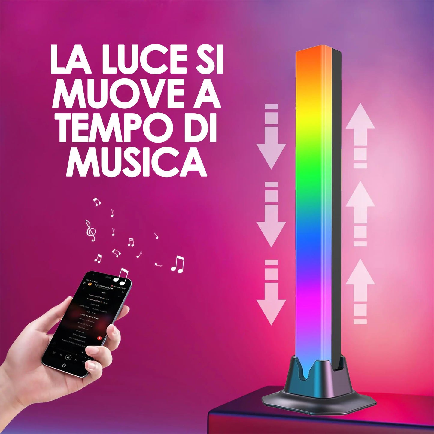 Twiny Rainbow Kit 2 Barre LED luminose RGB con cavo USB da 3 metri, lampada da scrivania dimmerabile con sensore musica, luce da tavolo gaming con telecomando, retroilluminazione per TV da gioco 50 Lumen