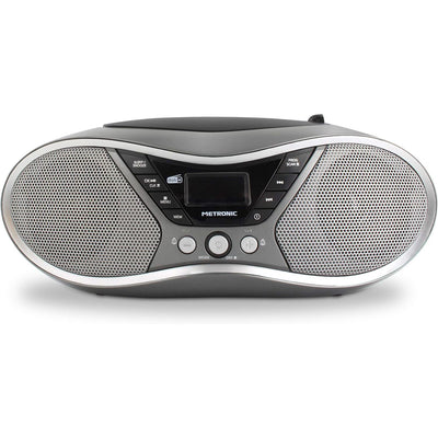 Metronic Lettore CD MP3 digitale, radio DAB+ e FM RDS, radio digitale dab con porta USB, con sveglia, grigia 14x30x23 cm