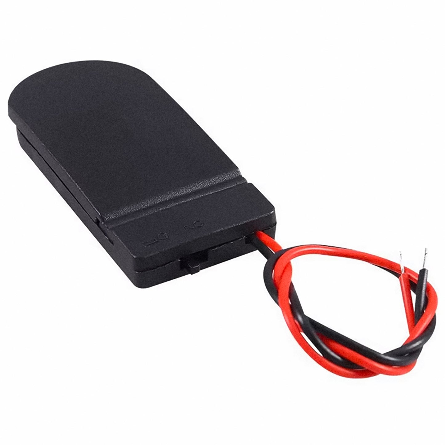 GBC Portabatteria a bottone doppio, porta batterie multiplo per 2 x CR2032, porta batteria con interruttore On/Off e cavo, portapila in plastica nera, porta batterie 3V 6V