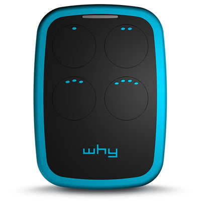 WHY EVO NOA Sky Blue Radiocomando Multifrequenza da 280 a 868 MHz Apricancello Rolling Code Codice Fisso Autoapprendente 4 in 1 Telecomando Garage Cancello Programmabile Ergonomico a Lungo Raggio Blu