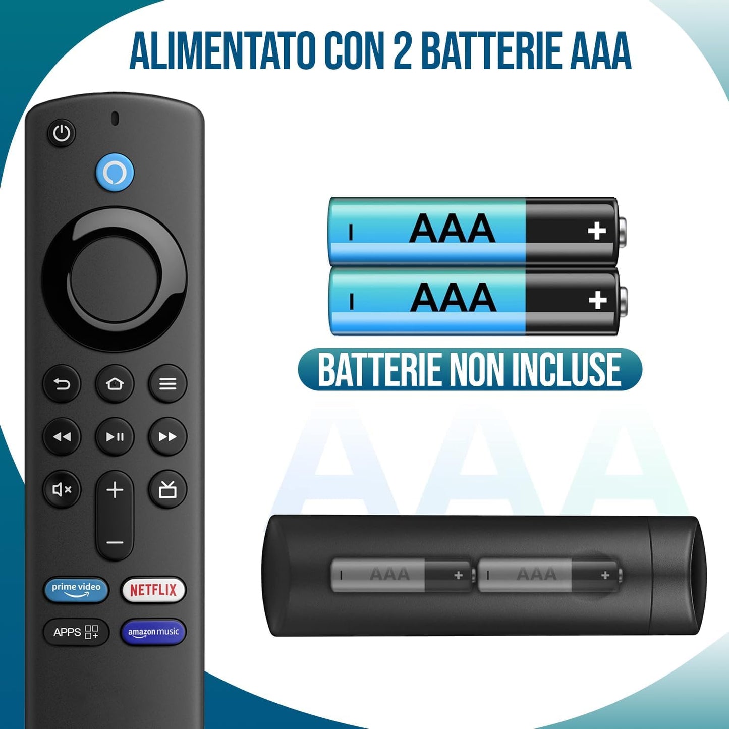 Telecomando compatibile con Fire TV Stick, telecomando sostitutivo per Firestick con comandi vocali, controllo remoto con microfono