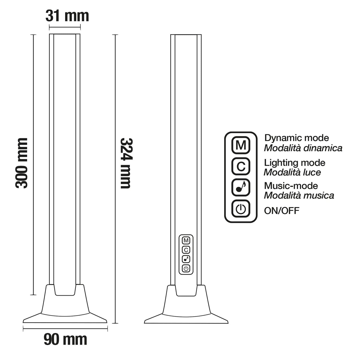 Twiny Rainbow Kit 2 Barre LED luminose RGB con cavo USB da 3 metri, lampada da scrivania dimmerabile con sensore musica, luce da tavolo gaming con telecomando, retroilluminazione per TV da gioco 50 Lumen