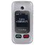 Trevi Flex Plus 55 Silver Telefono cellulare per anziani a conchiglia 4G con doppio display e base di ricarica, tasti grandi e funzione SOS, batteria lunga durata, grigio
