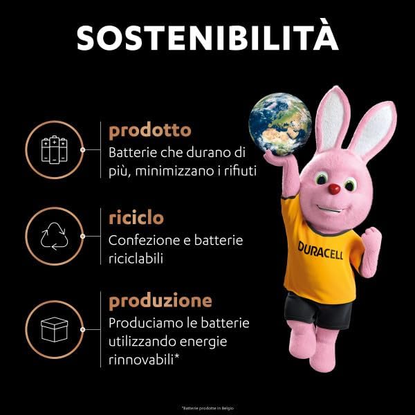 Duracell Batterie OptimumAAA(pacco da 4), Pile AAA alcaline da1.5V, Fino al100% di extra durata o extra potenza