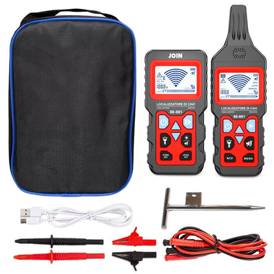 JOIN 98-981 Localizzatore di cavi con display digitale e torcia fino a 2.5m di profondità, Rilevamento sotterraneo di linee elettriche e tubazioni metalliche interrate, rilevatore di prese e cassette