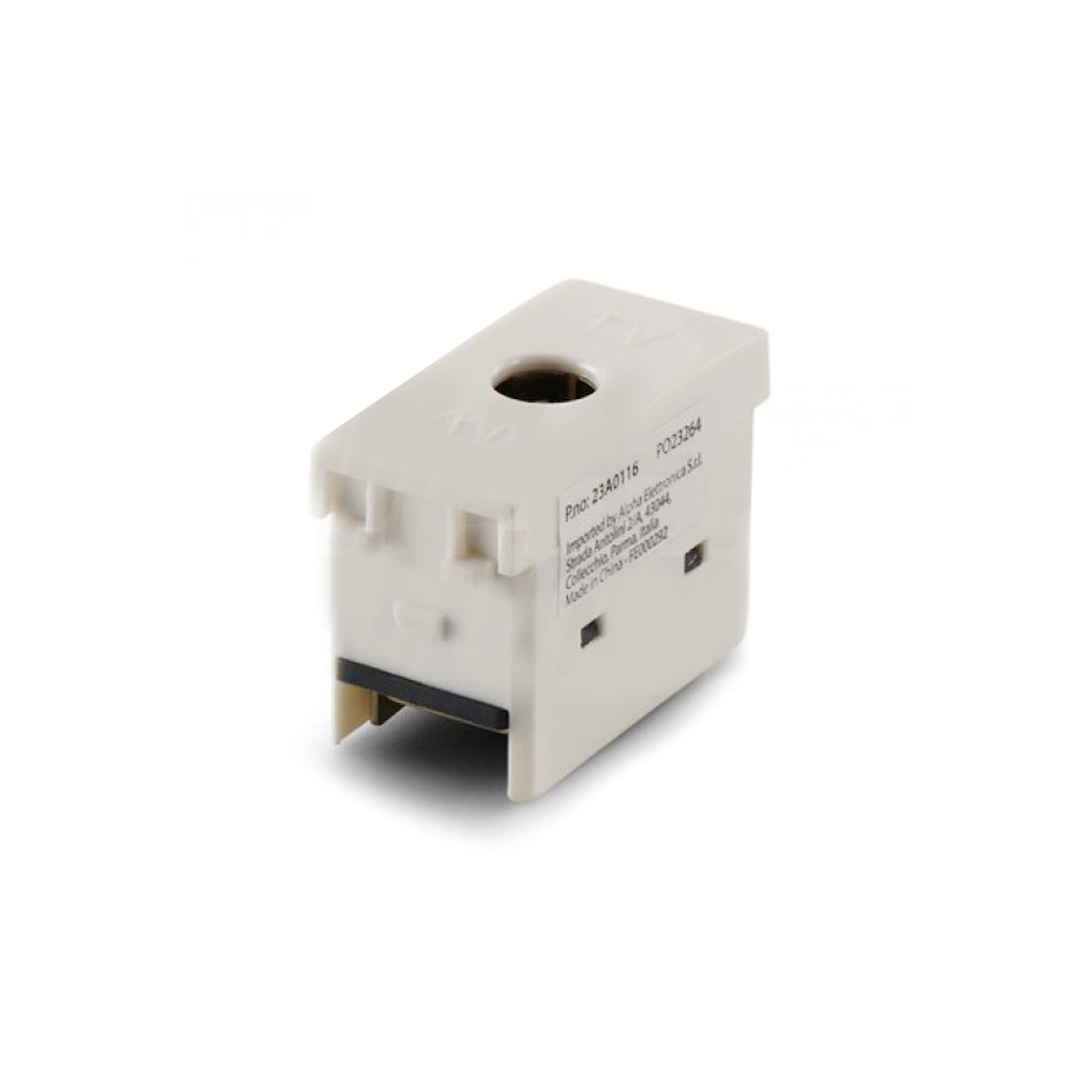 Alpha Elettronica Presa Tv, connettore IEC femmina 9,5 mm, serie Astra, presa tv muro, connettore F