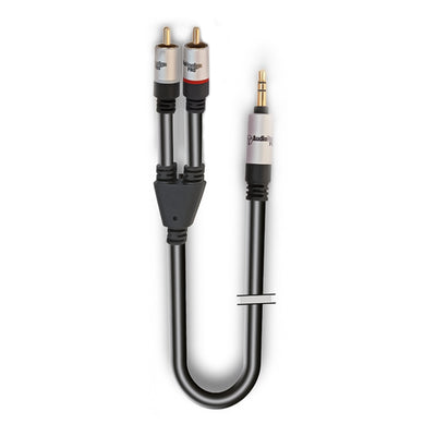 Câble adaptateur audio Audiodesign X-Pro 1,5 m convertisseur de 1 jack 3,5 mm mâle vers 2 RCA mâles