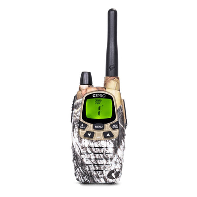 Midland Camouflage G7 Pro transceiver, 16 channel dual band transceiver and LCD display