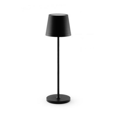 Lampe de table LED JOlight avec batterie rechargeable, abat-jour en aluminium noir, interrupteur tactile, intensité lumineuse variable