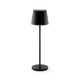 JOlight Lampada da tavolo LED a batteria ricaricabile, abajures nero in alluminio, interruttore touch, intensità luminosa dimmerabile