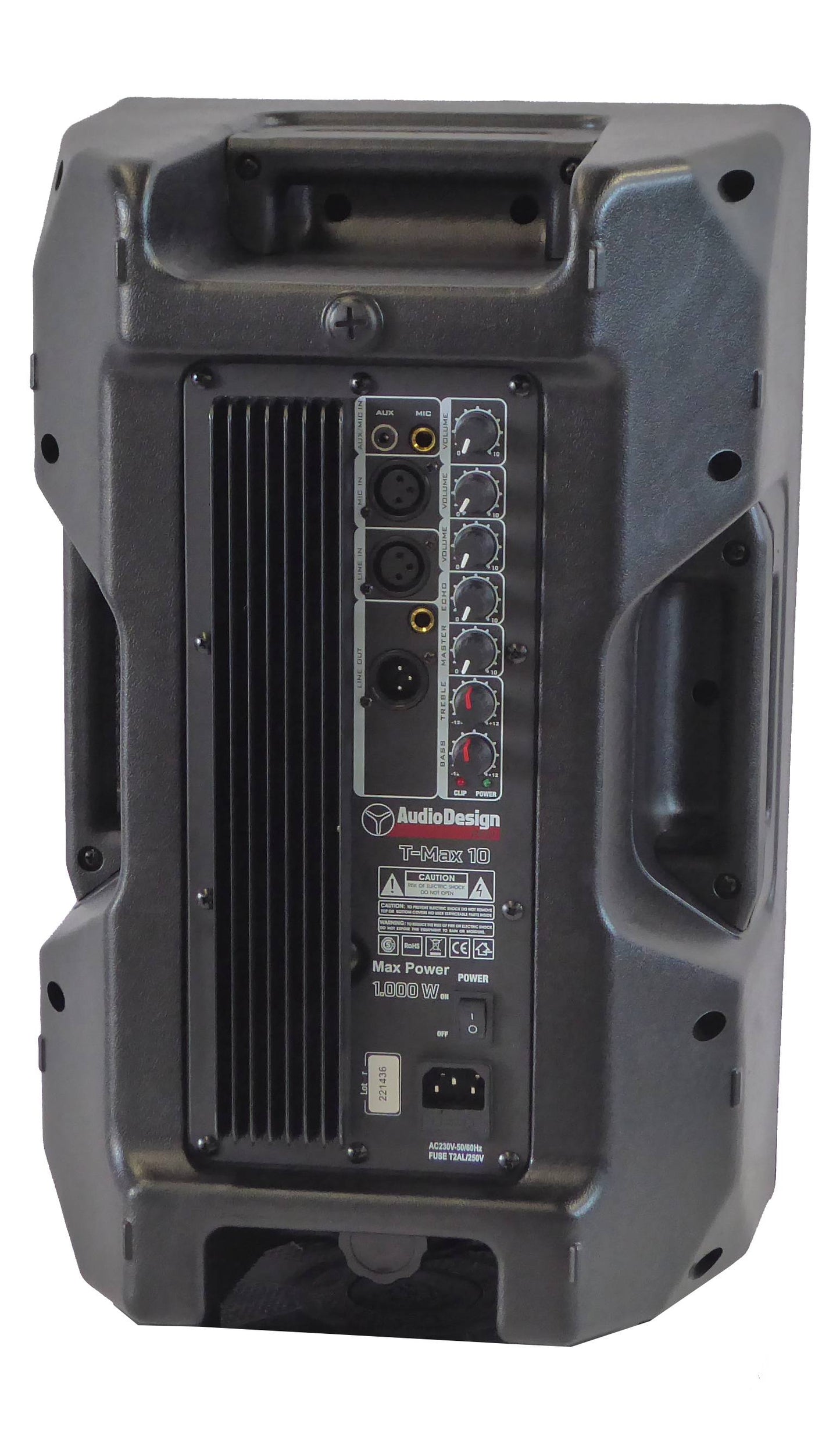 AudioDesign Pro TMAX10 Diffusore professionale attivo a 2 Vie, cassa con woofer da 250 mm e potenza di 1000W